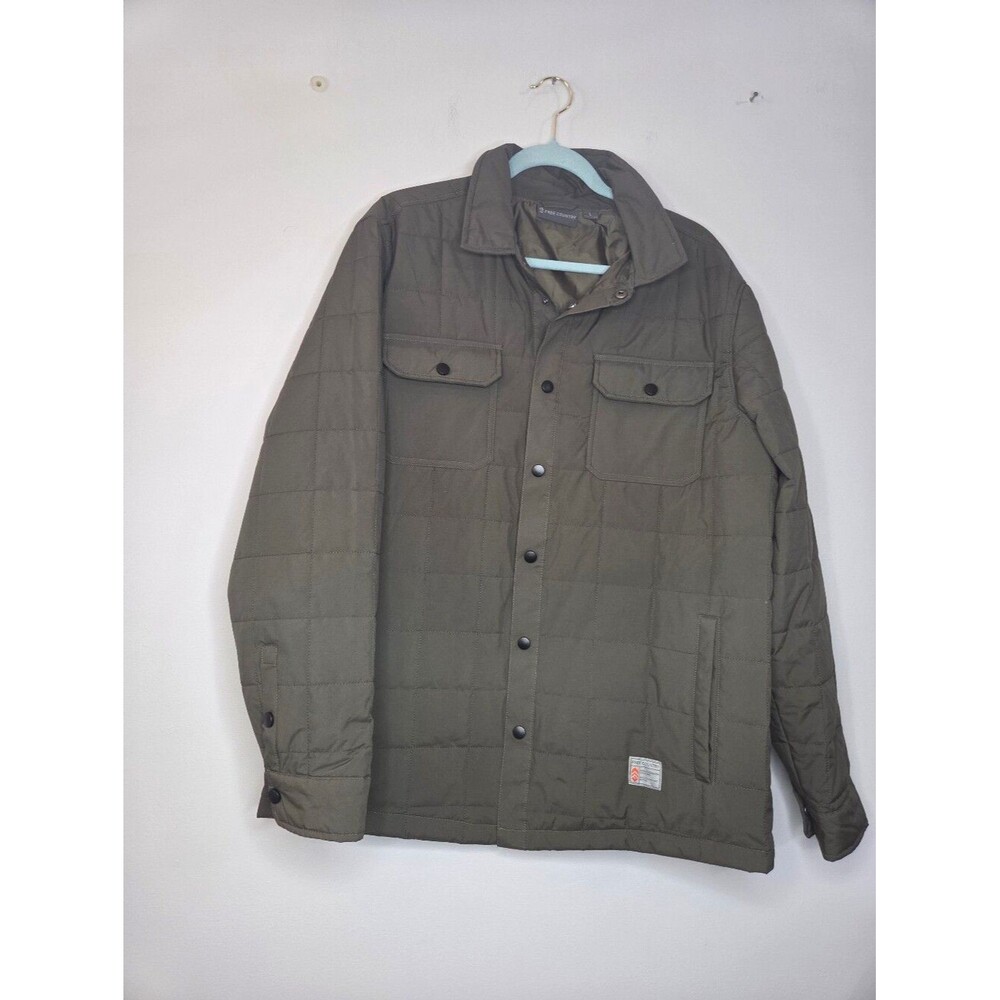 Free Country Reprive Collection Women's Quilted Olive Shirt Jacket, M